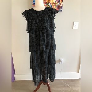 Who What Wear layered polka-doc chiffon dress